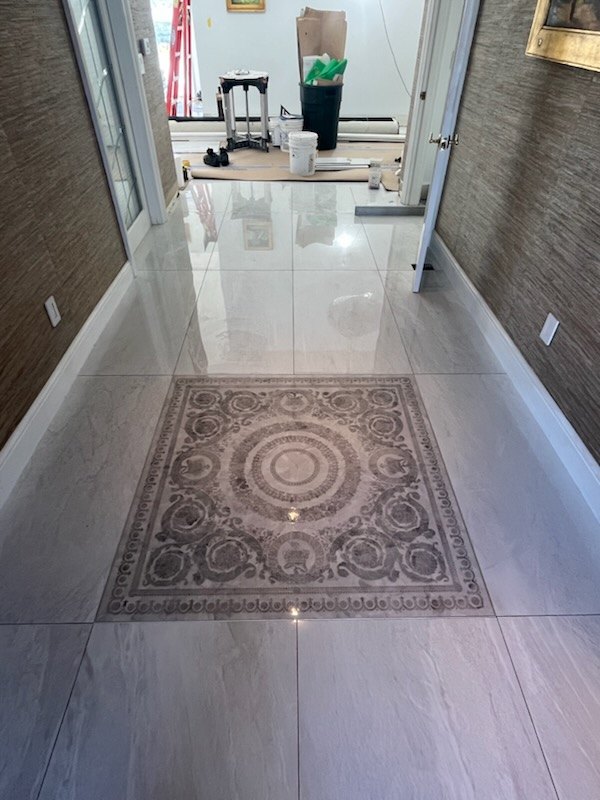 Polished floor, custom medallion